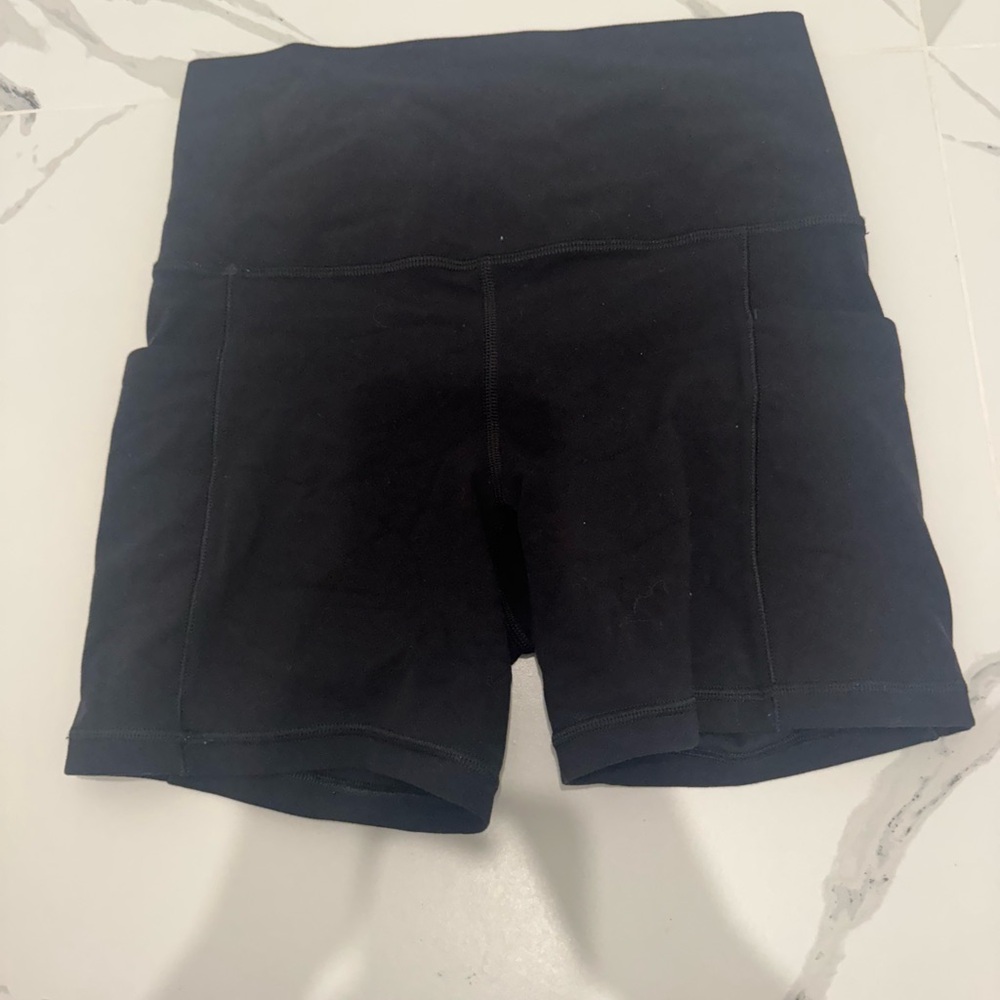 Athleta Black Bike Shorts Stretchy Waistband